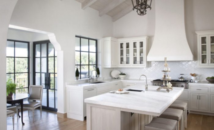 Plastered kitchen setting